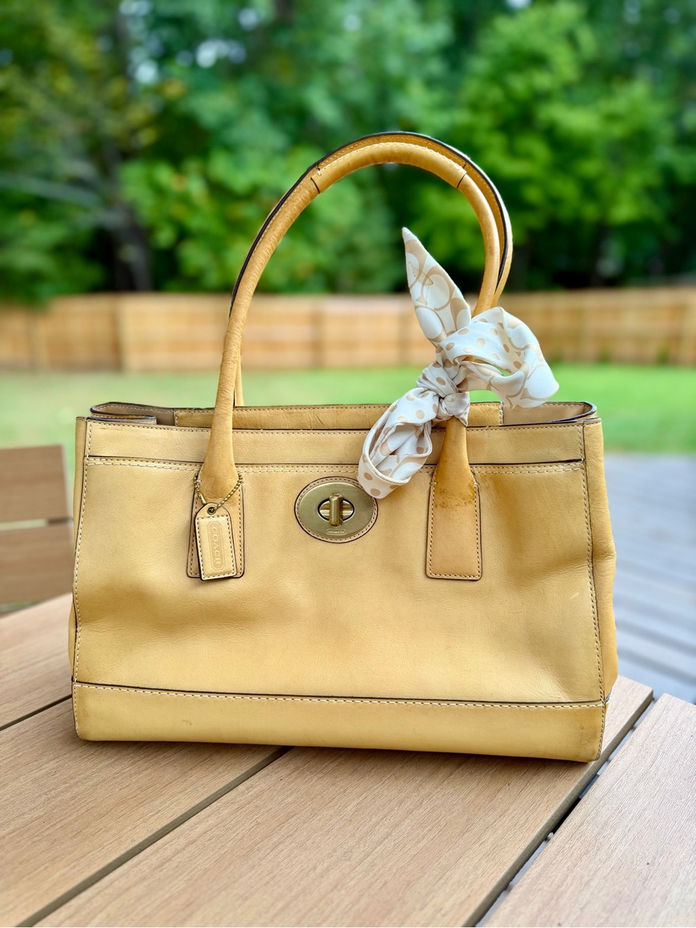 Coach Hamptons Yellow/Tan Purse